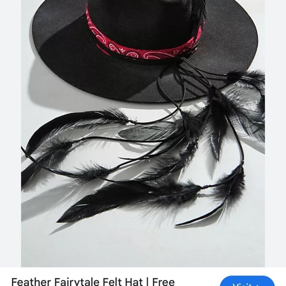 Free people fairy feather tale felt  grand central hat co new with tags - Picture 5 of 15